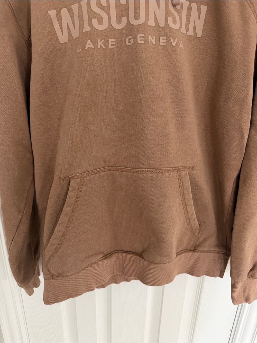 Wisconsin Lake Geneva Hooded Sweatshirt - Brown - Picture 3 of 9